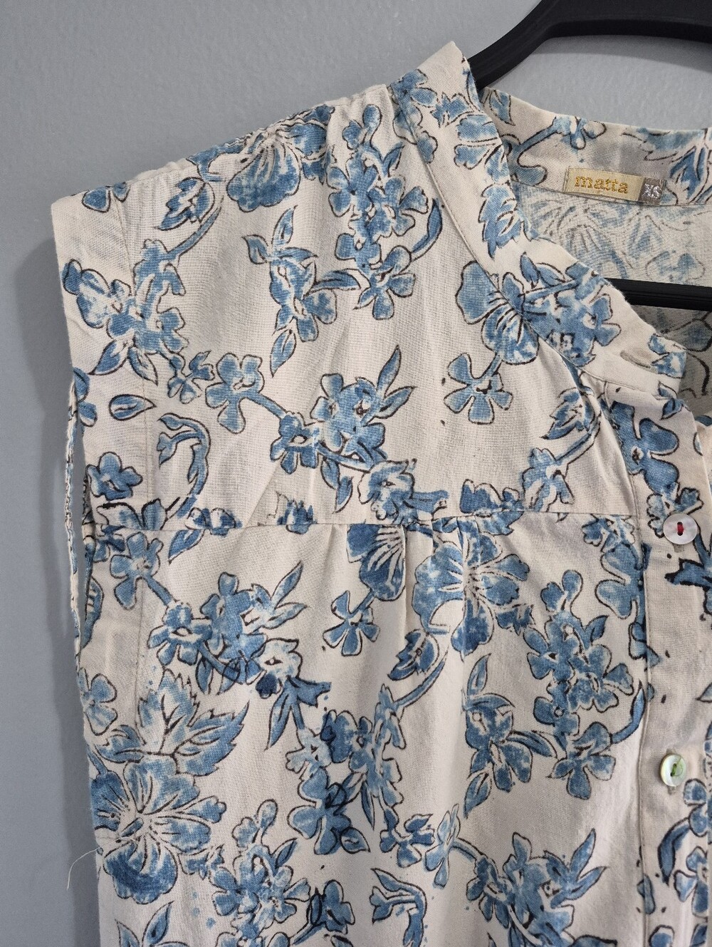 Matta NY Suma Bloom Jumpsuit with Tan and Blue Floral Print - XSmall - Picture 5 of 8